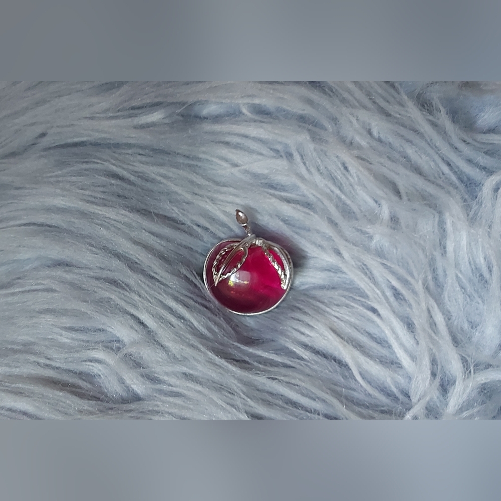 Vintage Sarah Coventry Red Jelly Belly Apple Brooch